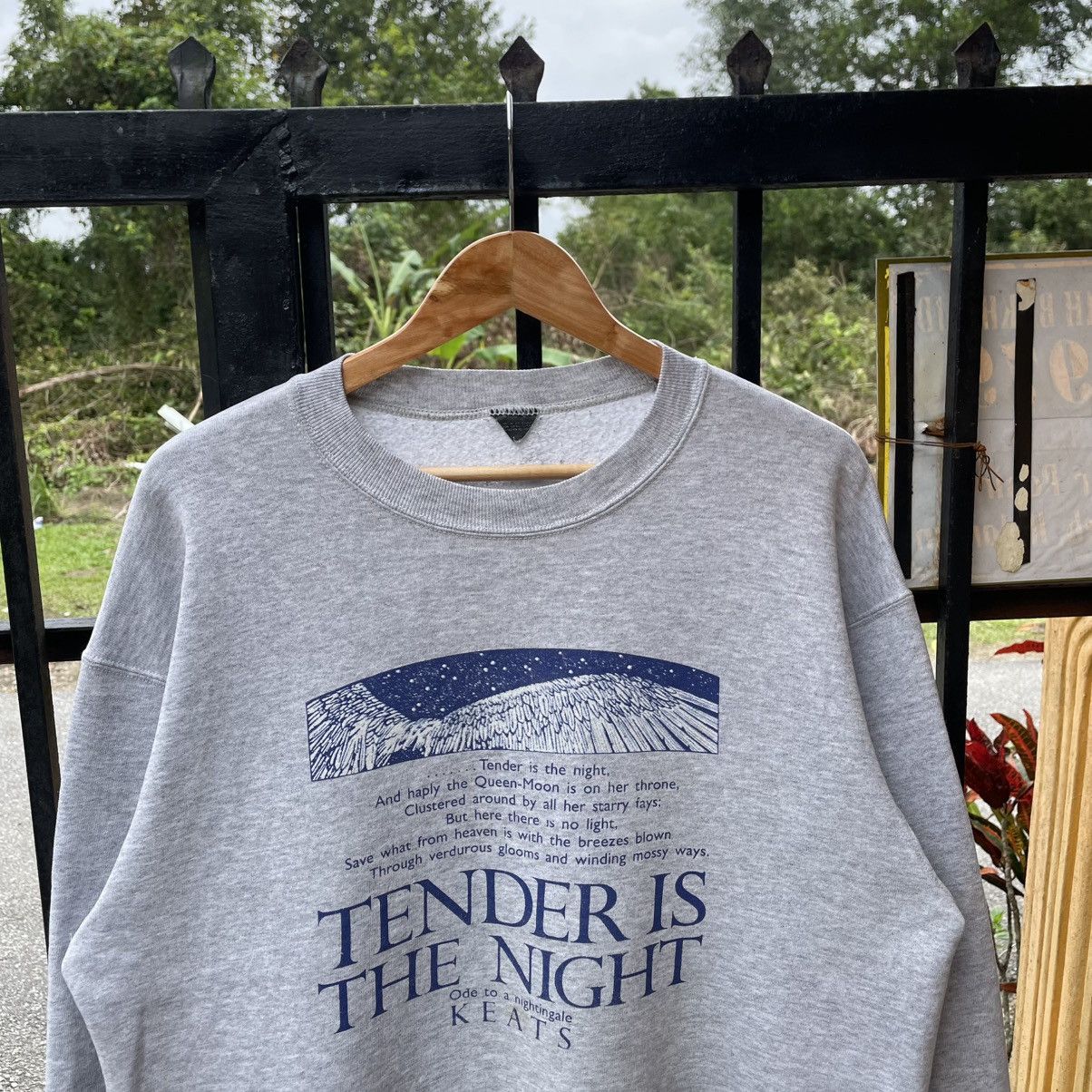 Vintage 🔥Vintage 80s Tender Is The Night Novel Quotes Sweatshirts Size US M / EU 48-50 / 2 - 4 Thumbnail