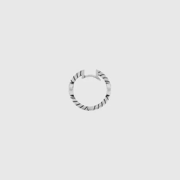 Gucci oc11z0126 Size: OS / Interlocking Hoop Earrings In Silver Size ONE SIZE - 2 Thumbnail