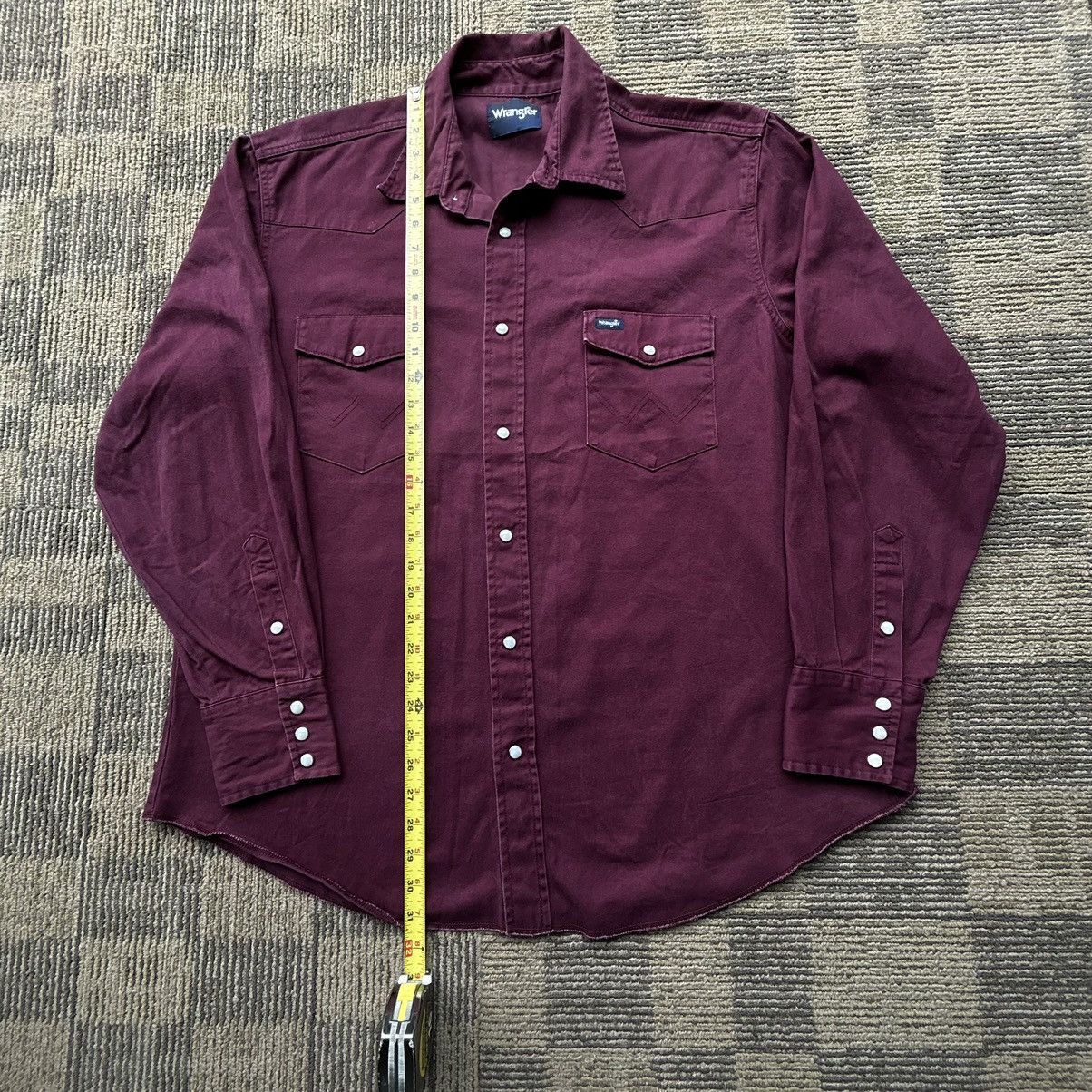 Wrangler Vintage Wrangler Brushpopper Pearl Snap Western Shirt Maroon Size US XL / EU 56 / 4 - 4 Thumbnail