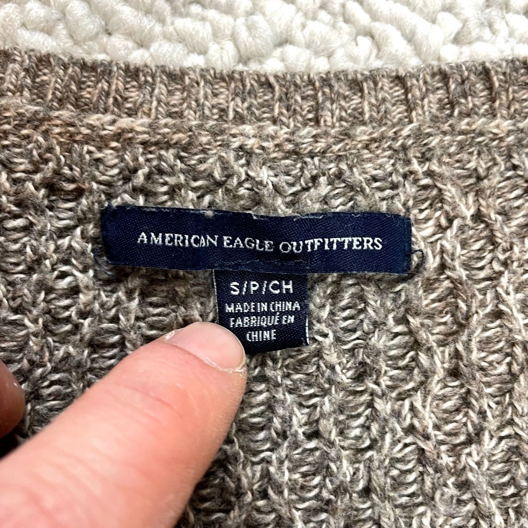 American Eagle Outfitters VINTAGE American Eagle Outfitters Sweater Womens S Blue Pullover Knit Cable-Knit Round Neck Long Sleeve Regular Jersey Top Winter Love 60s? Size S / US 4 / IT 40 - 3 Thumbnail