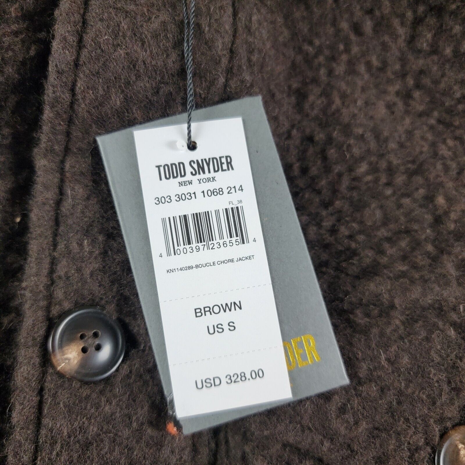 Todd Snyder Todd Snyder Wool Blend Boucle Chore Jacket Brown NWT Italy Size US S / EU 44-46 / 1 - 12 Thumbnail