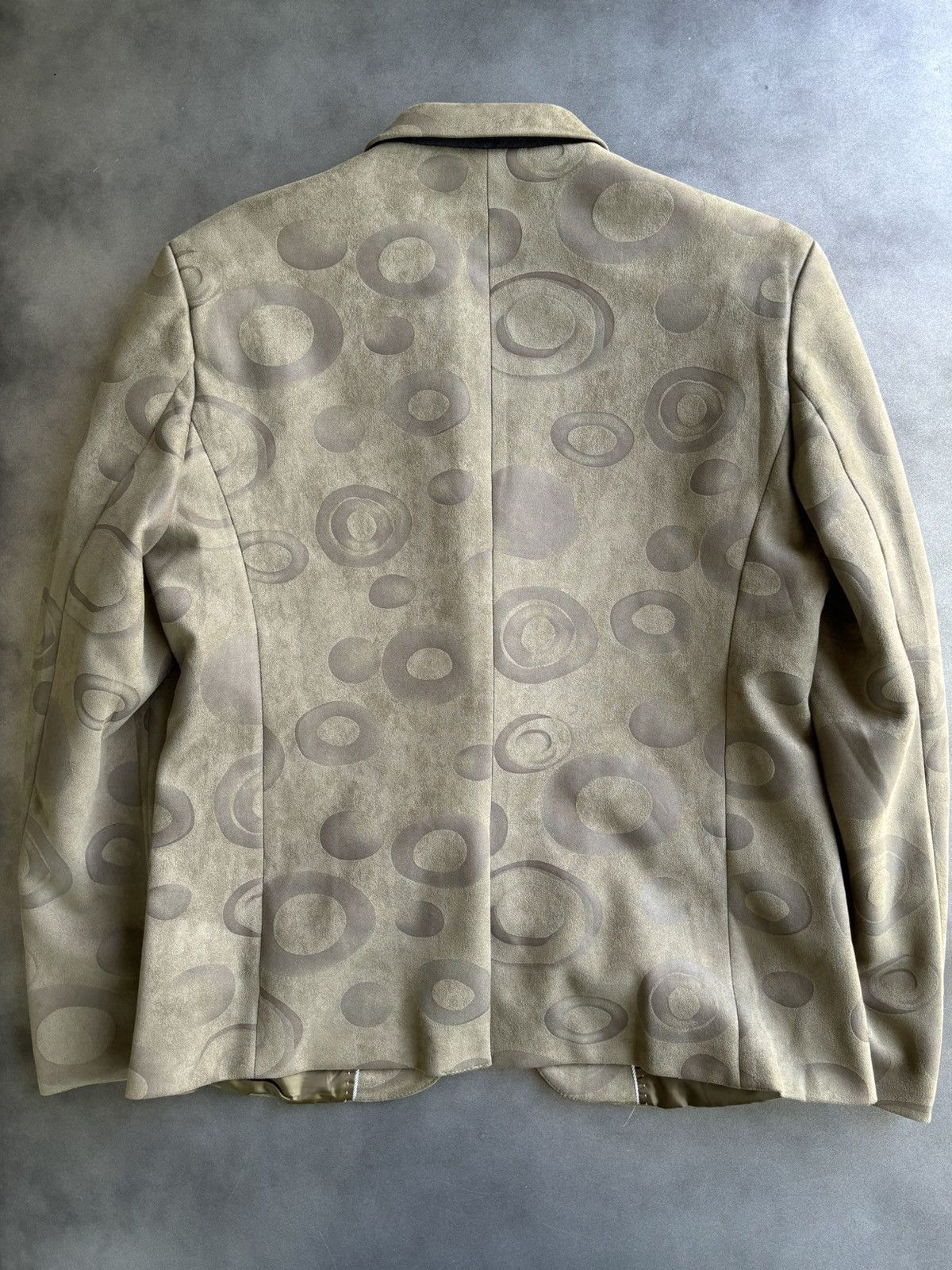 Japanese Brand × Other × Vintage The Riddler Ass Coat Micro Suede 90s Vintage Blazer Pattern Size 36S - 4 Thumbnail