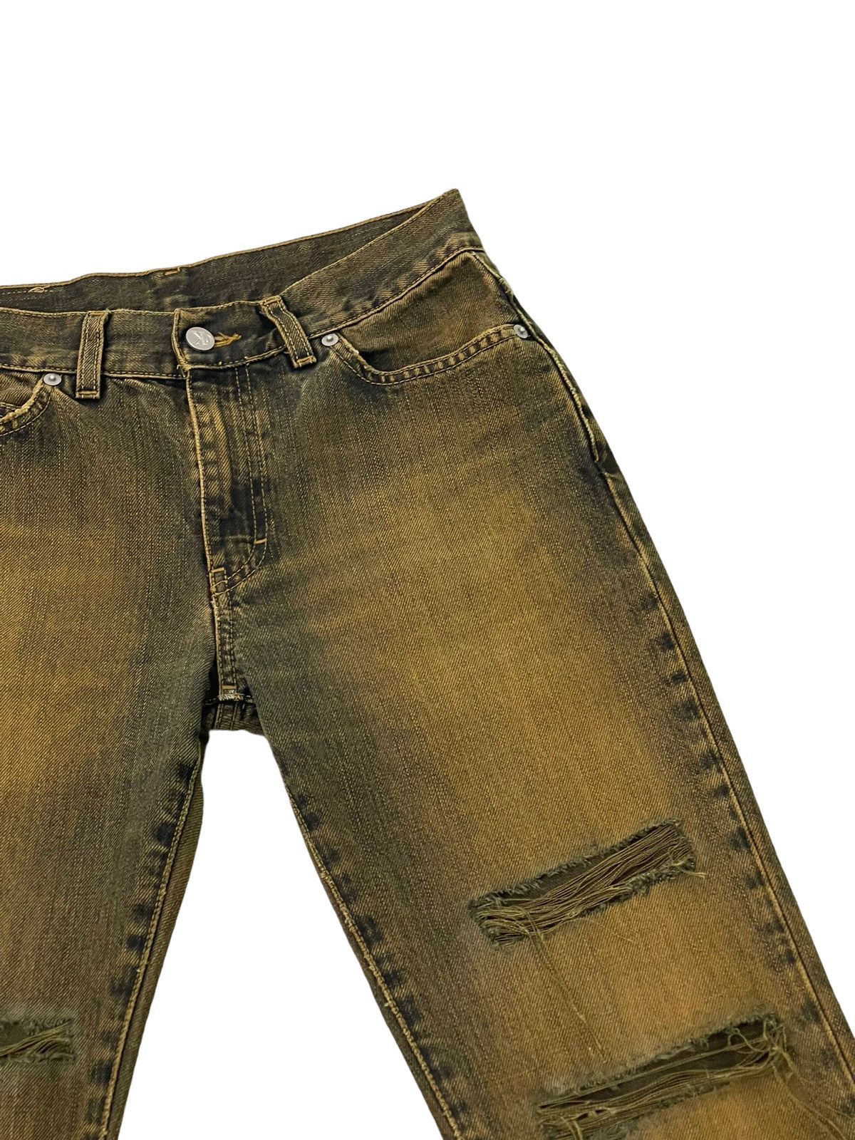 Calvin Klein Flare Jeans Vtg Calvin Klein Distress Mud Wash Waxed 7🟦3 Size US 28 / EU 44 - 9 Thumbnail