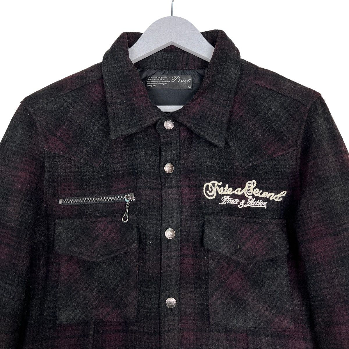 Japanese Brand 🔥 PRACT PLAID WOOL JACKET Size US M / EU 48-50 / 2 - 3 Thumbnail