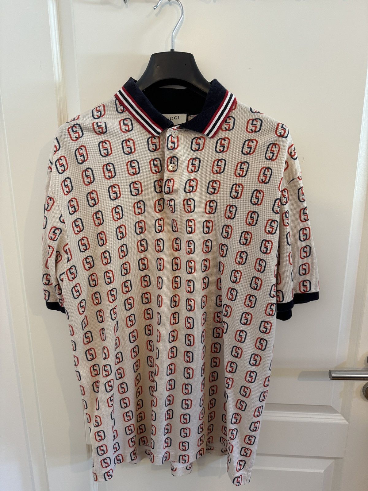 image of Gucci „Gg“ Polo in White, Men's (Size 2XL)