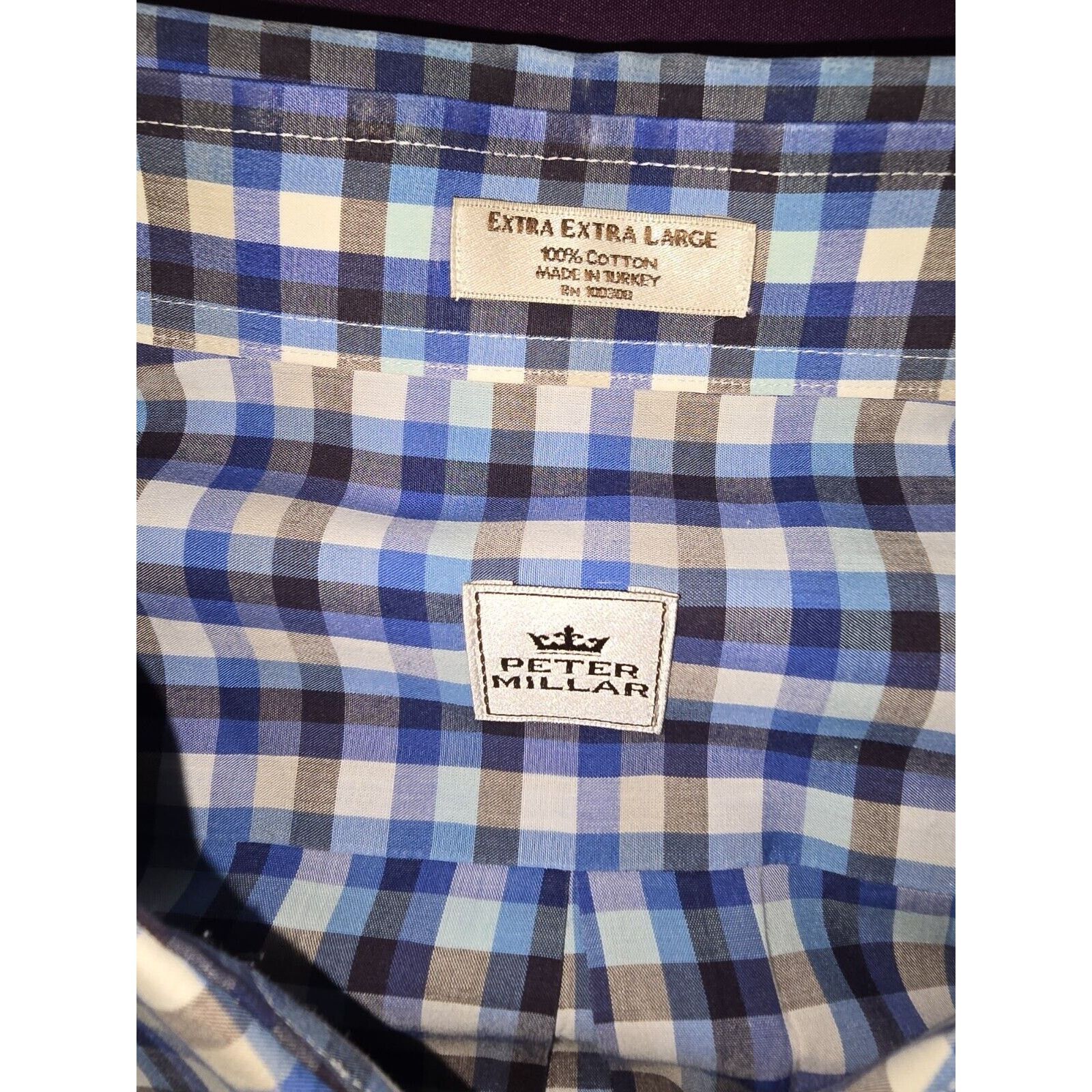Peter Millar Peter Millar Mens Size XXL Button Up Long Sleeve Blue Black Size US XXL / EU 58 / 5 - 4 Thumbnail