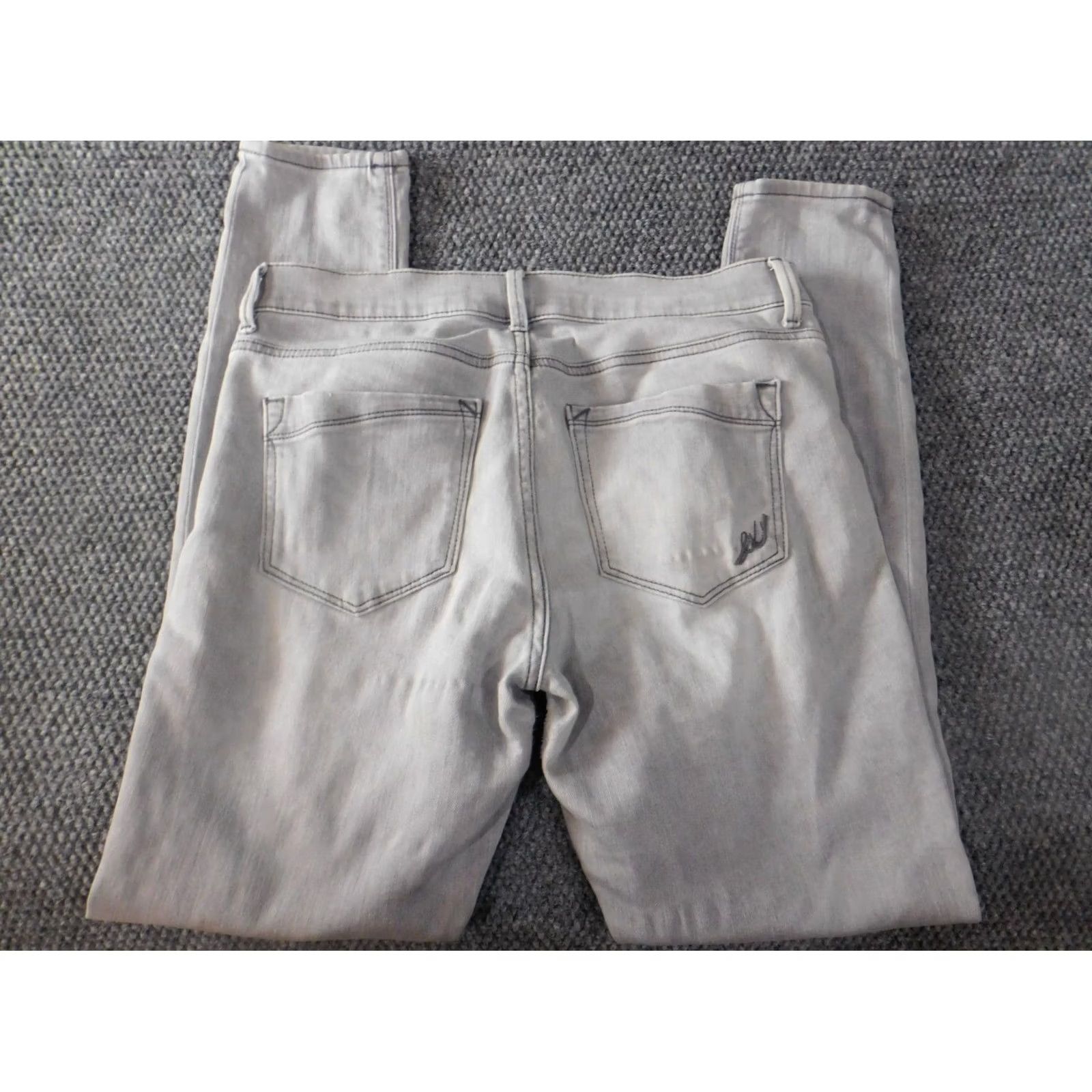 Express Express Womens Jeans 8 Gray Distressed Stretch Denim Mid Rise Regular Size 30" / US 8 / IT 44 - 5 Thumbnail