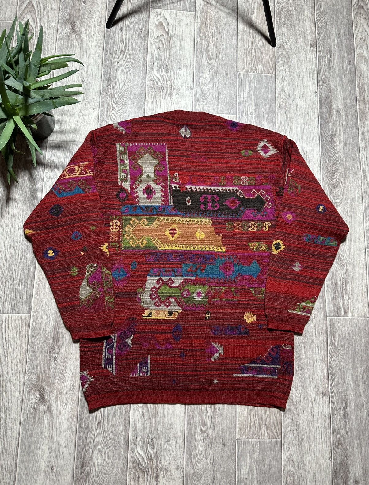 Kenzo Kenzo Homme Vintage Virgin Wool Abstraction Sweater Size US L / EU 52-54 / 3 - 2 Thumbnail