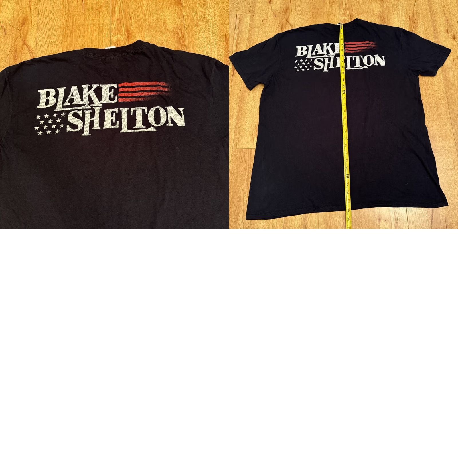 Vintage Blake Shelton American Flag Music Shirt Mens XL Regular Size Black Pre-owned Excellent Shipping Size US XL / EU 56 / 4 - 8 Thumbnail