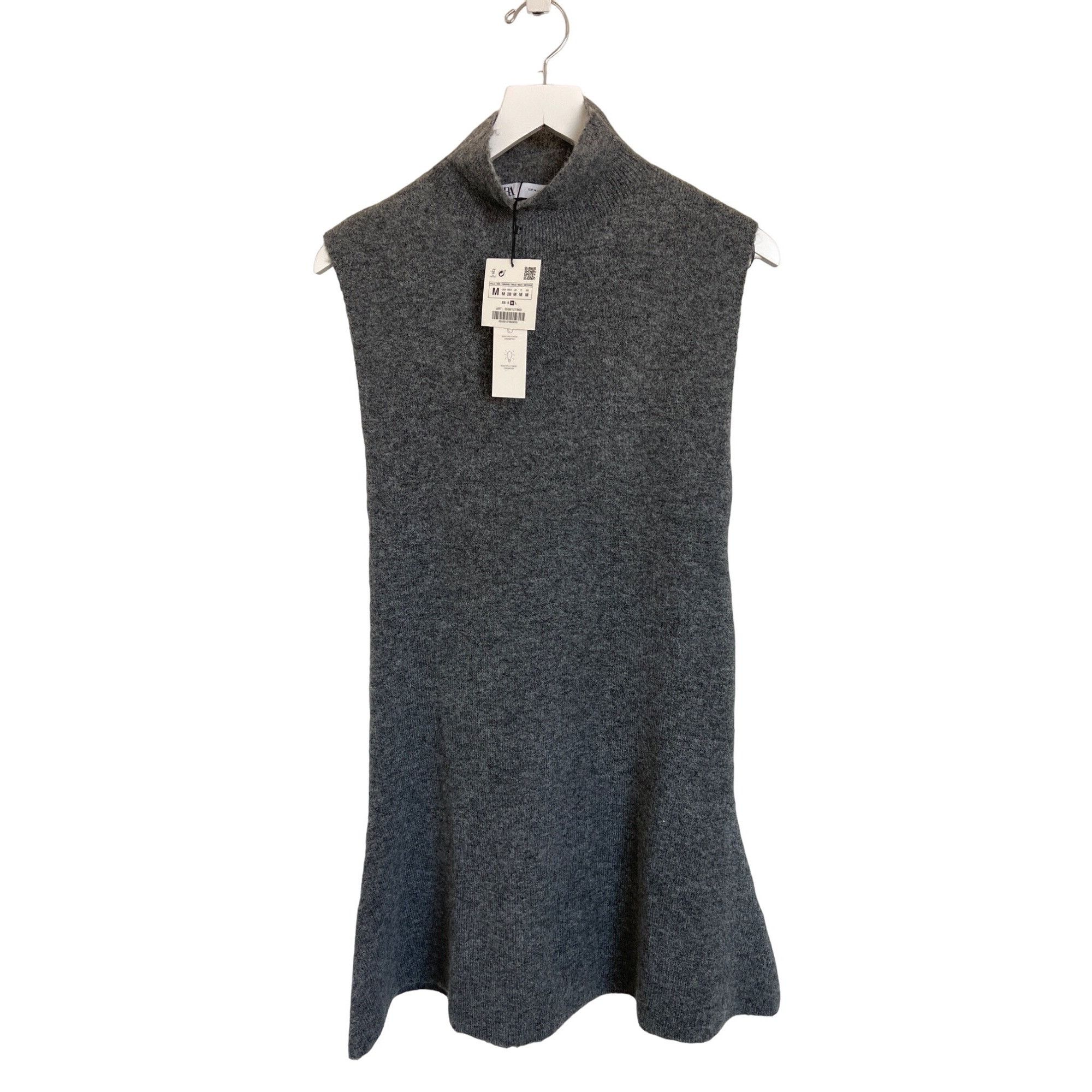 Zara Zara Grey Sleeveless Mock Neck Skater Dress Size M / US 6-8 / IT 42-44 - 3 Thumbnail