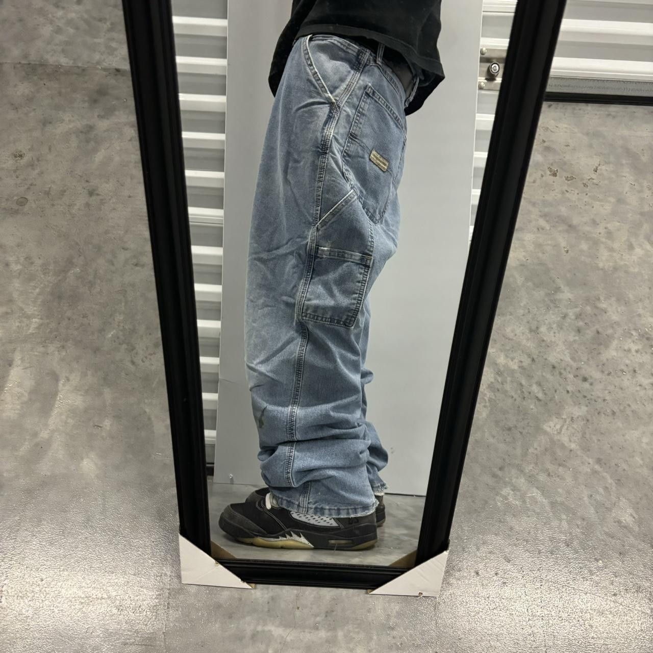 Japanese Brand × Vintage Crazy Vintage Y2K/2000s Baggy Carpenter Skater Workwear Denim Jeans! Size US 38 / EU 54 - 2 Thumbnail