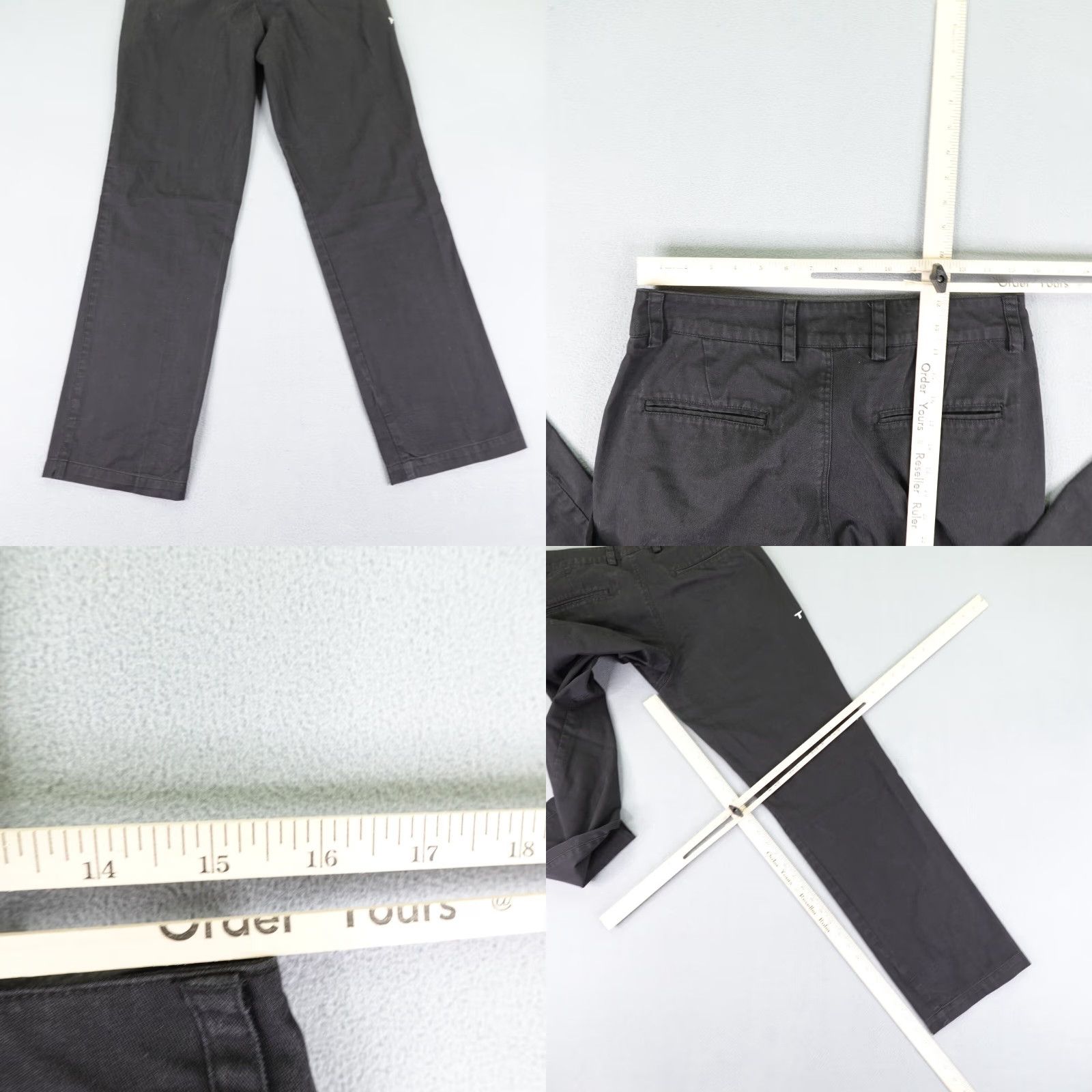Vintage Tesla Pants Mens 30x32 Black Chino Utility Work Pants Mens Black Cotton Polyester Logo 90s Cars Theme Regular Straight Inseam 31in Jeans Style Chino Size US 31 - 8 Thumbnail