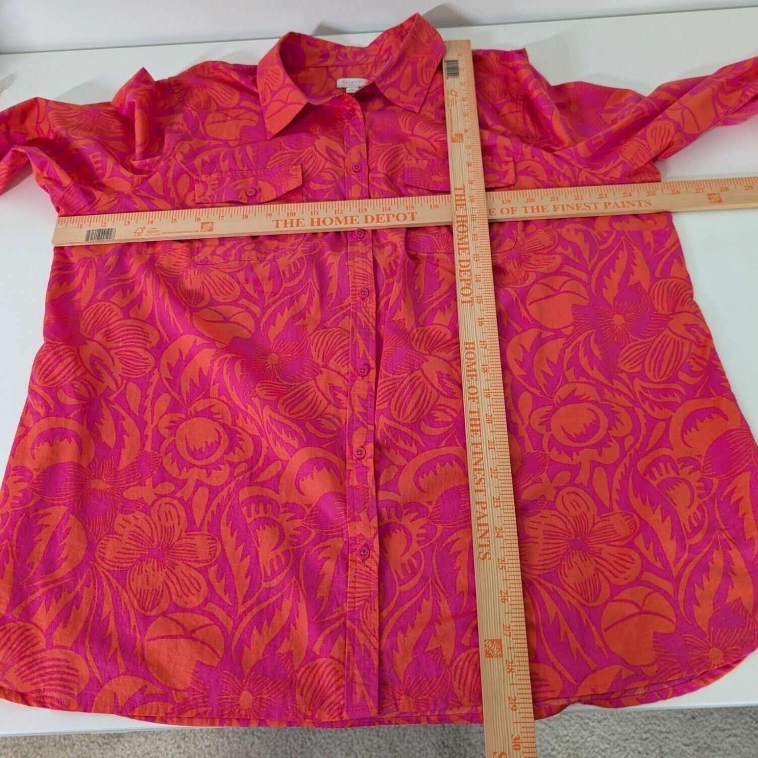 Talbots Talbots Floral Shirt Womens Size 2X Pink Orange Tropical Size XXL / US 16-18 / IT 52-54 - 6 Thumbnail