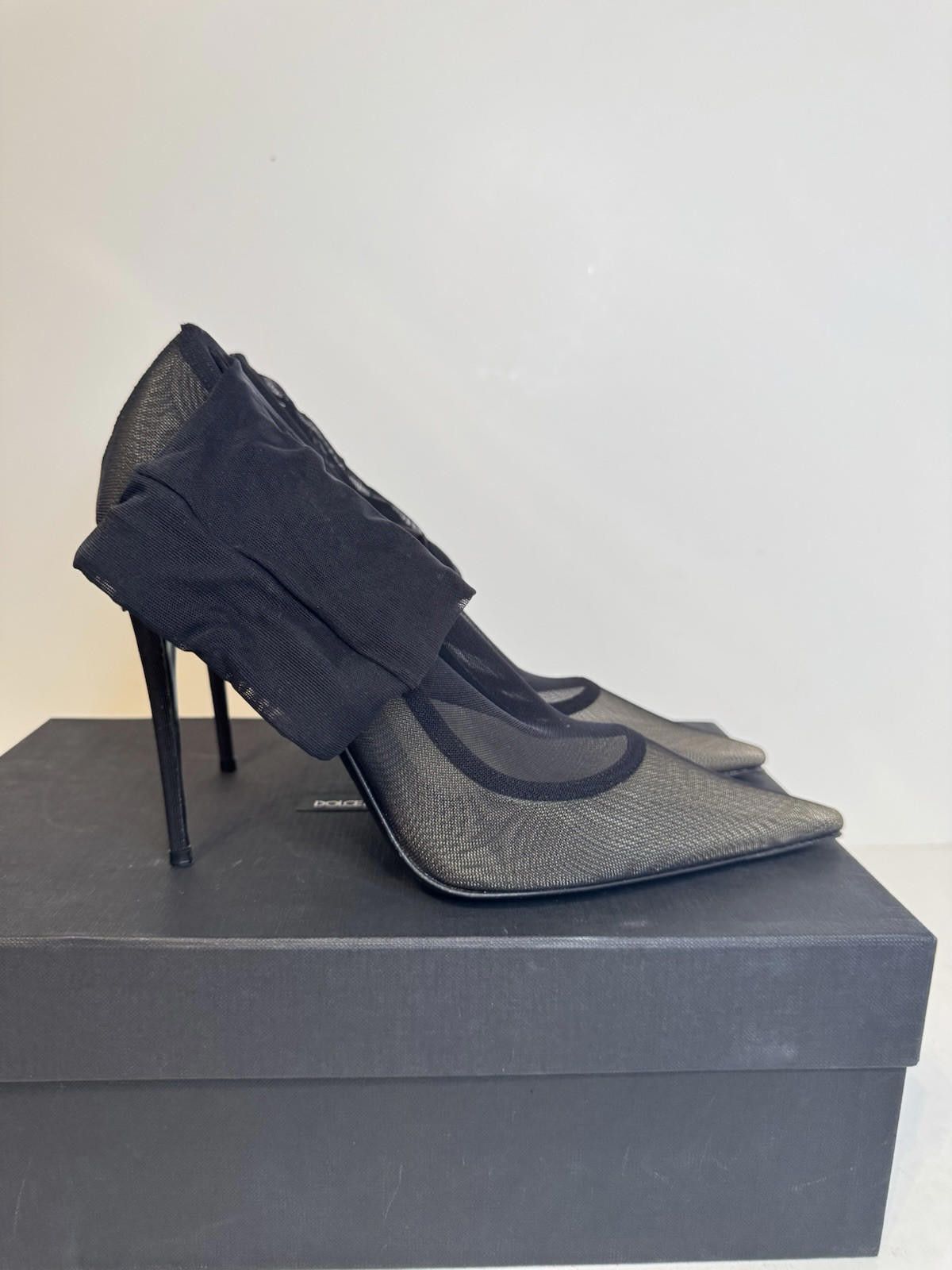 Dolce & Gabbana DOLCE & GABBANA Shoes Black Viscose Mesh Sock Style Boots Size US 7.5 / IT 37.5 - 3 Thumbnail