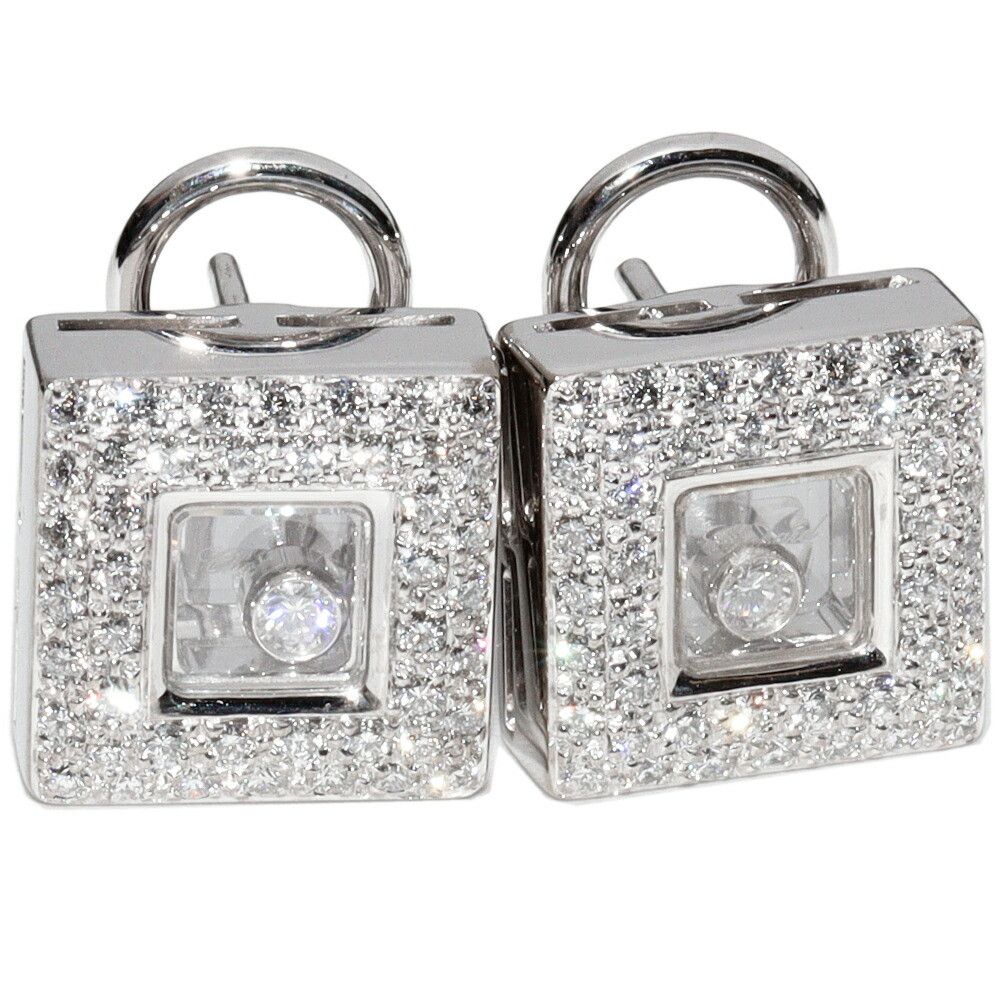 Chopard Chopard Chopard K18WG Happy Diamonds Earrings 84/2618-20 Metal Earrings 84/2618-20 DUTY FREE for USA Size ONE SIZE - 1 Thumbnail