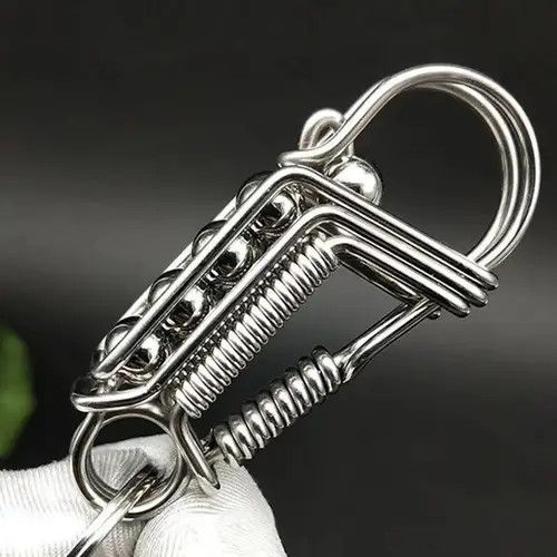 Vintage Stainless steel Handicraft Mechanical KeyRing Size ONE SIZE - 1 Thumbnail