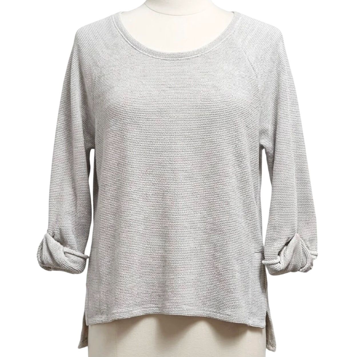 Style & Co Style & Co Sweater XL Beige Long Sleeve Minimalist Lagenlook Scoop Neck Pullover Women's Casual Everyday Clothing Size XL / US 12-14 / IT 48-50 - 2 Thumbnail