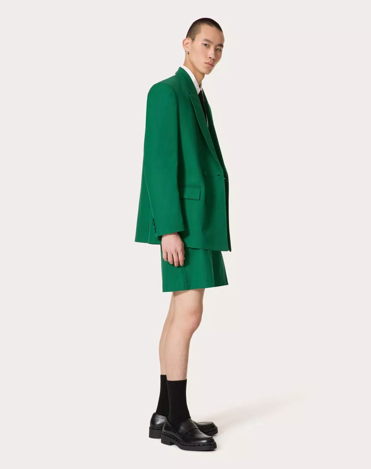Valentino oc11z0725 Double Breasted Jacket In Stretch in Green Size US M / EU 48-50 / 2 - 2 Thumbnail