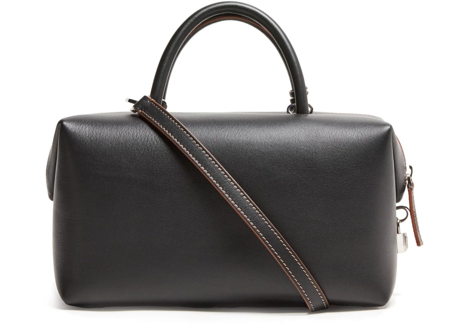 Max Mara MAX MARA Medium Black Leather Top Handle Holdall New Size ONE SIZE - 3 Thumbnail