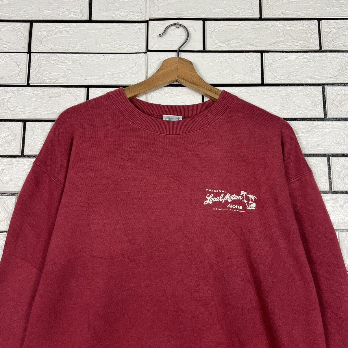 Japanese Brand LOCAL MOTION Aloha Hawaii Big Logo Sweatshirt #4242-C193 Size US M / EU 48-50 / 2 - 5 Thumbnail