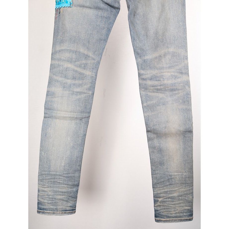 Amiri o1rshd1 Quilted Artpatch Jeans in Clay Indigo Size US 32 / EU 48 - 15 Thumbnail