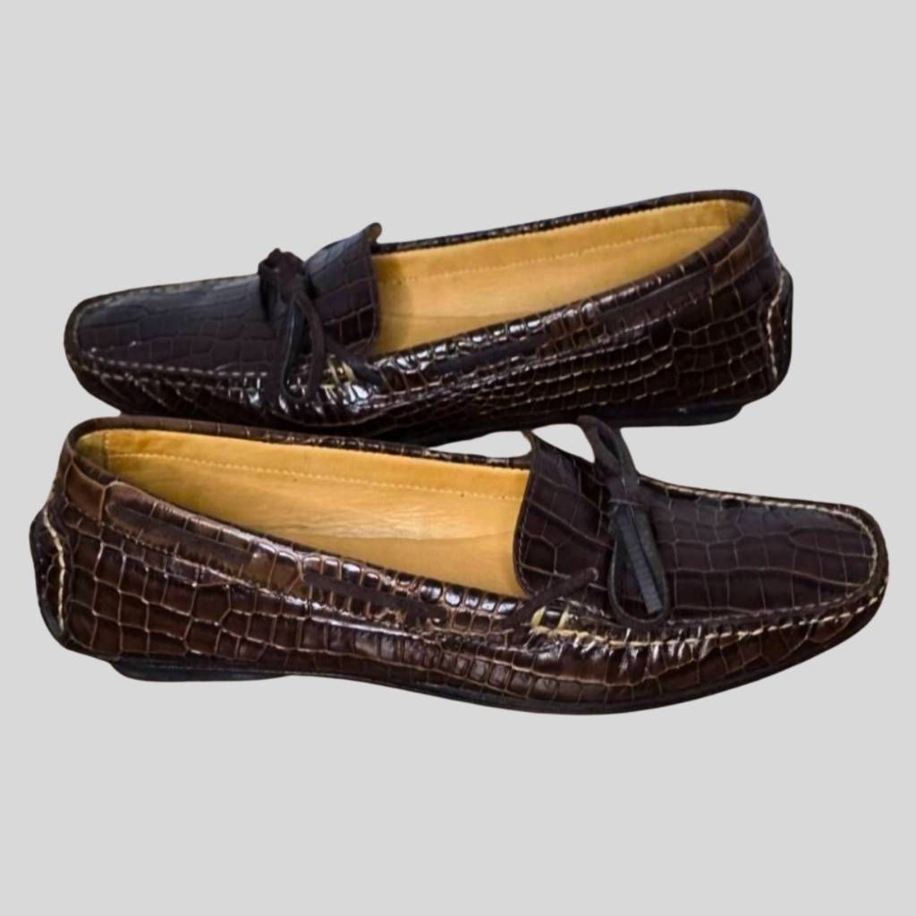 Lauren Ralph Lauren Lauren Ralph Lauren Women's Loafers Size 6B Brown Croc Embos Size US 6 / IT 36 - 2 Thumbnail