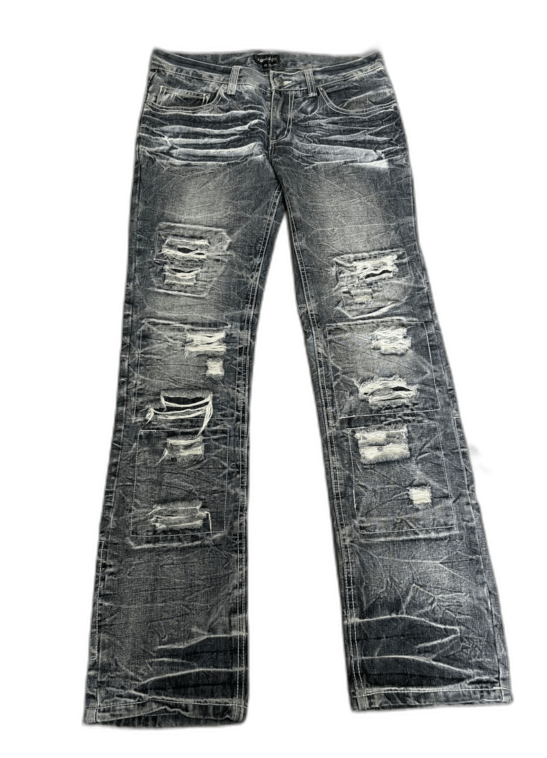Yohji Yamamoto Vintage Distressed Denim Jeans with Patches-2506 Size 33" - 1 Thumbnail