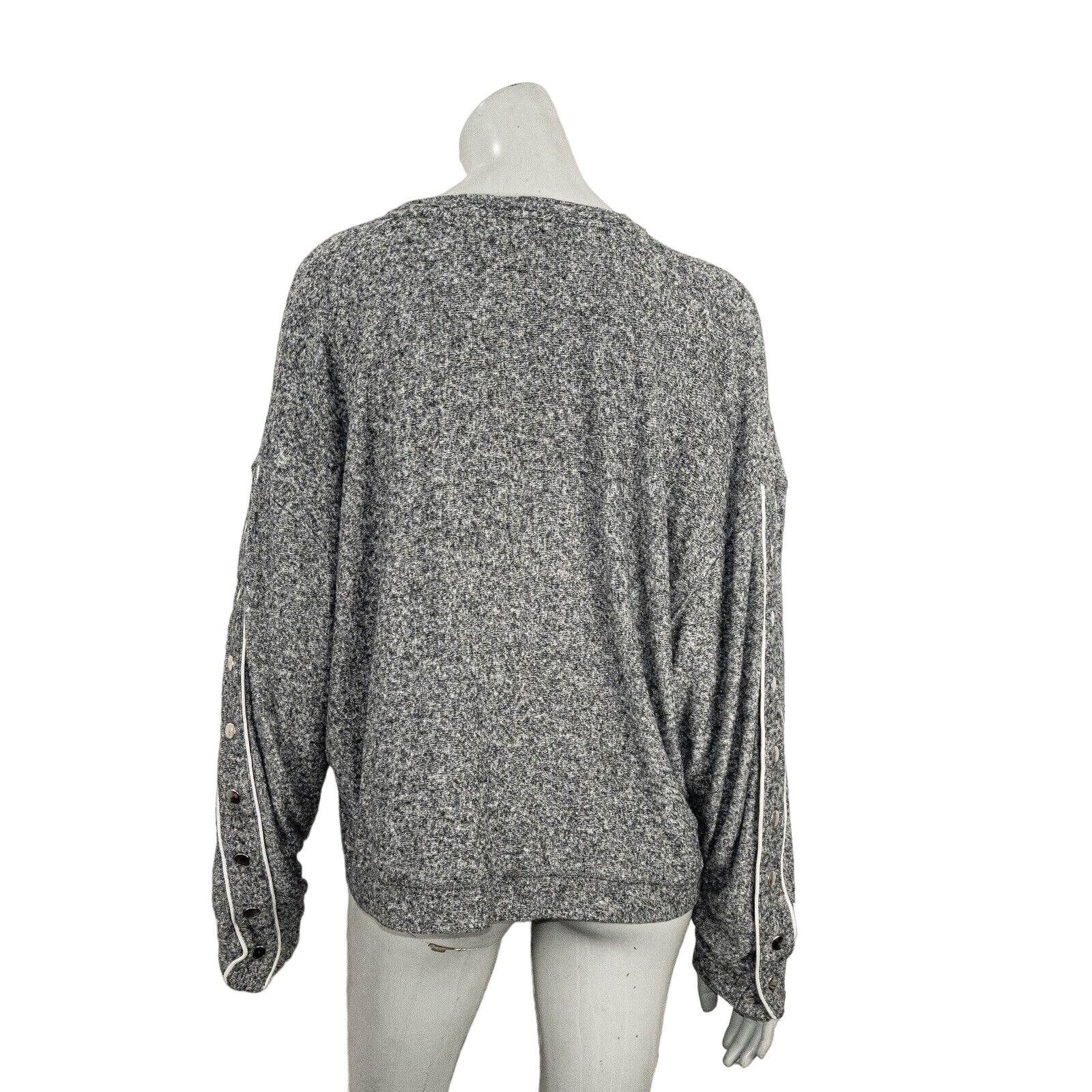 The Kooples The Kooples Sweet Fleece sleeve snap buttons Sweatshirt gray Size L / US 10 / IT 46 - 4 Thumbnail