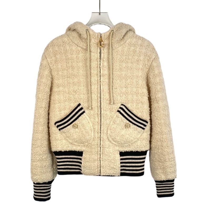 Gucci Gucci Beige gold buckle hooded drawstring zipper wool woven Size US XS / EU 42 / 0 - 1 Thumbnail