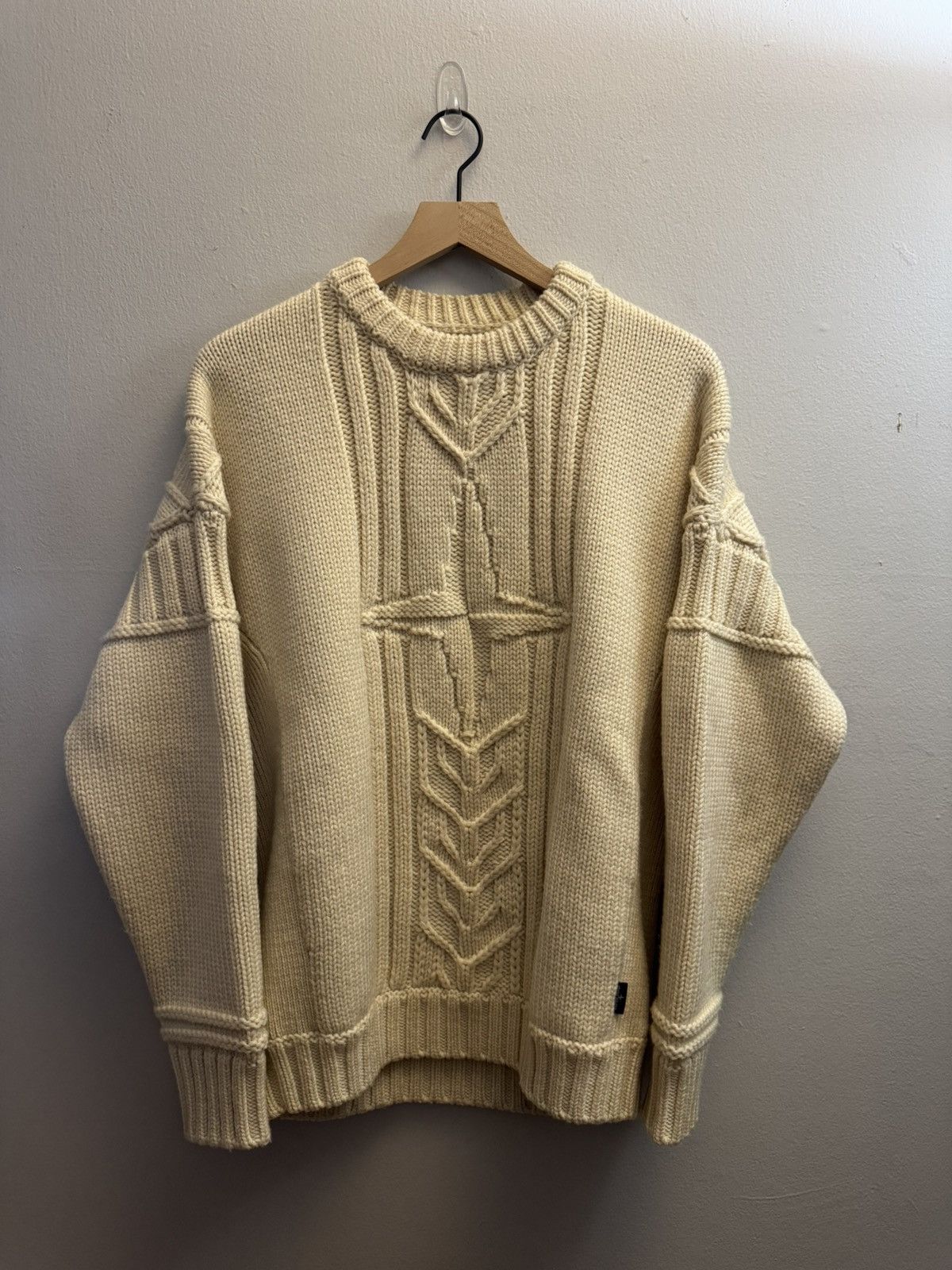 Stone Island Stone Island Compass Cable Knit Fisherman Crewneck Sweater Size US M / EU 48-50 / 2 - 1 Thumbnail