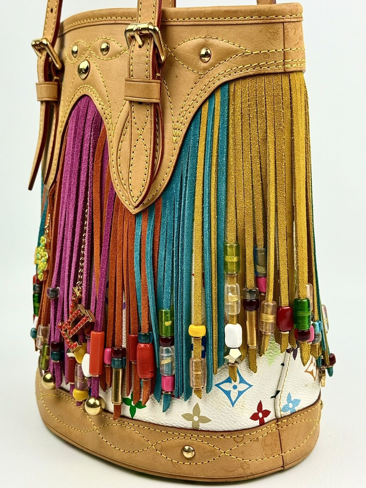 Louis Vuitton × Takashi Murakami Louis Vuitton - Murakami - SS06 - Multicolor - Fringe Bucket Size ONE SIZE - 6 Thumbnail