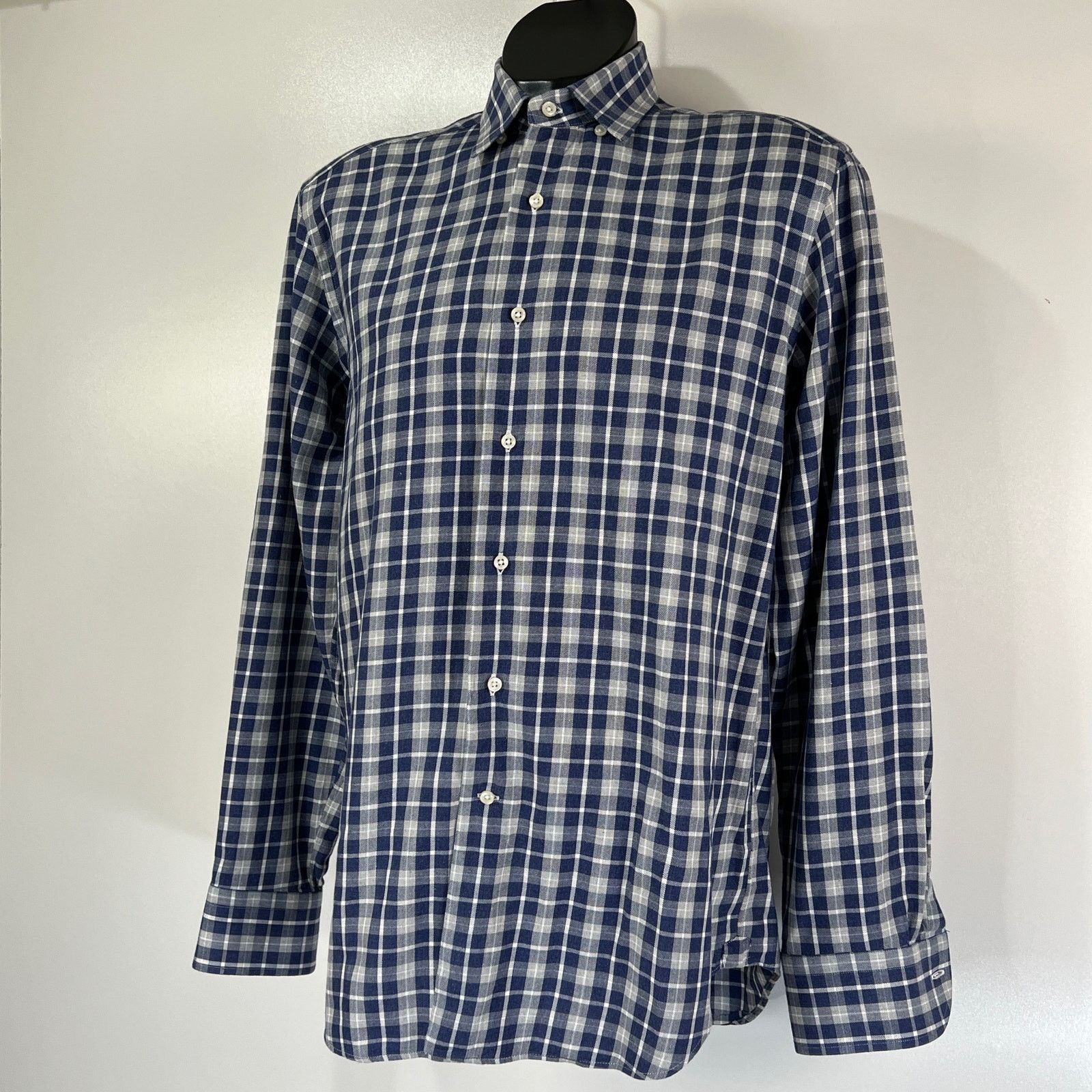Other Marc Allen Clothiers Plaid Button Up Shirt Blue Size US M / EU 48-50 / 2 - 5 Thumbnail