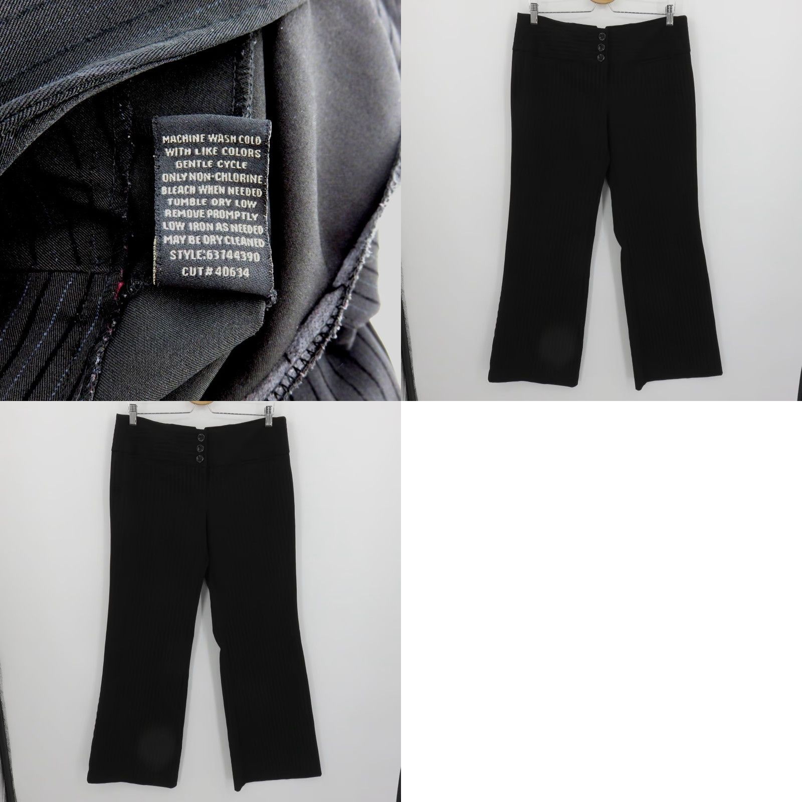 Velvet VINTAGE Star City Junior 11 Black Velvet Striped Dress Pants Cinched Tie Breaker? Size 32" / US 10 / IT 46 - 8 Thumbnail