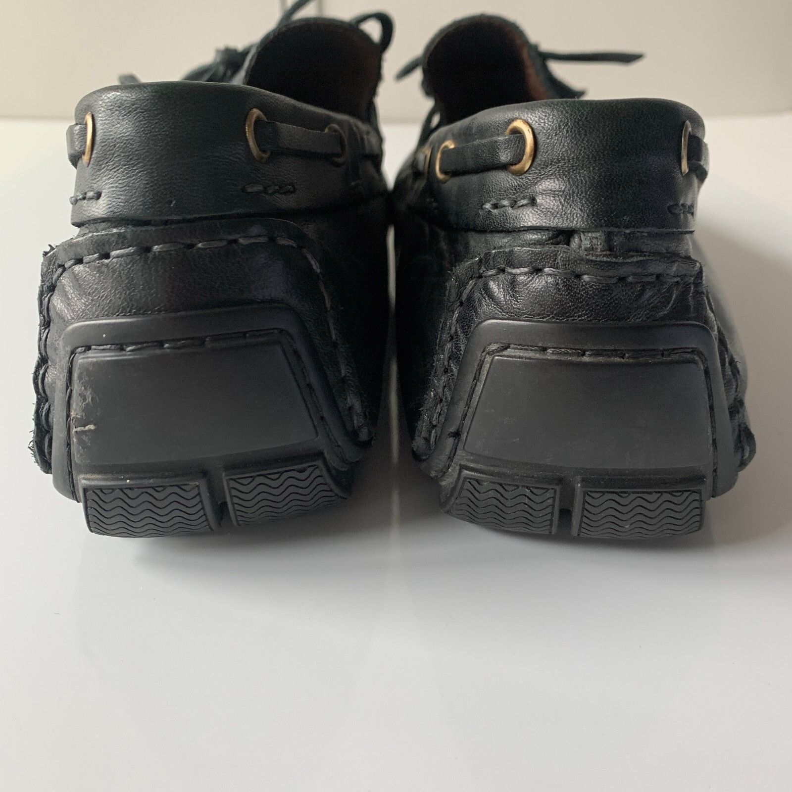 Bacco Bucci BACCO BUCCI Muse Black Leather Bow Loafers Driver Shoes Men' Size US 11 / EU 44 - 5 Thumbnail