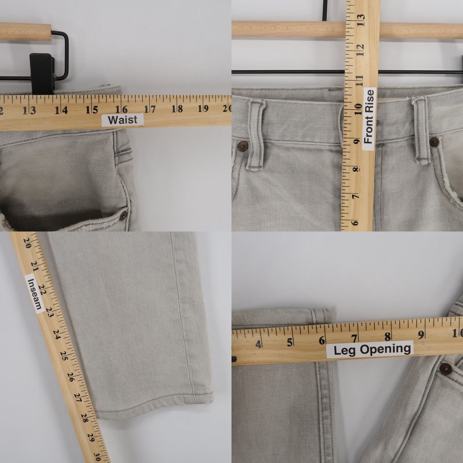 Allsaints AllSaints Jeans Mens 32 Gray Skinny Tapered Button Fly Stretch Denim Size US 32 / EU 48 - 8 Thumbnail