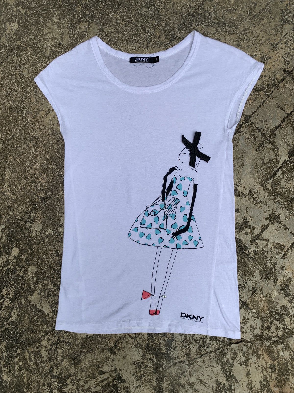 DKNY 2000s Donna Karan New York DKNY Girl Painting Art Bowtie Top Size S / US 4 / IT 40 - 1 Thumbnail