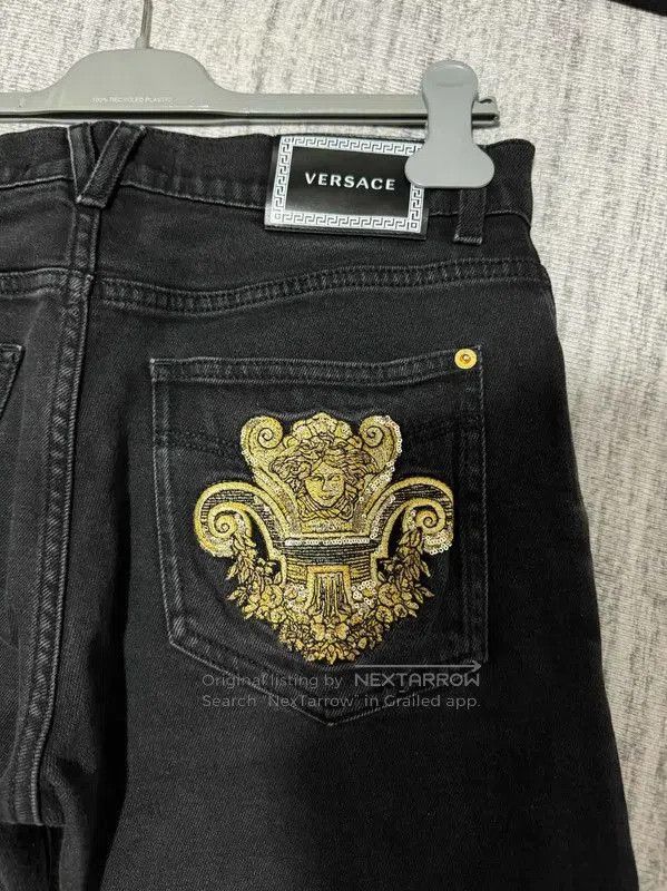 Versace Versace Black Leather Logo Casual Pants . Size US 32 / EU 48 - 3 Thumbnail