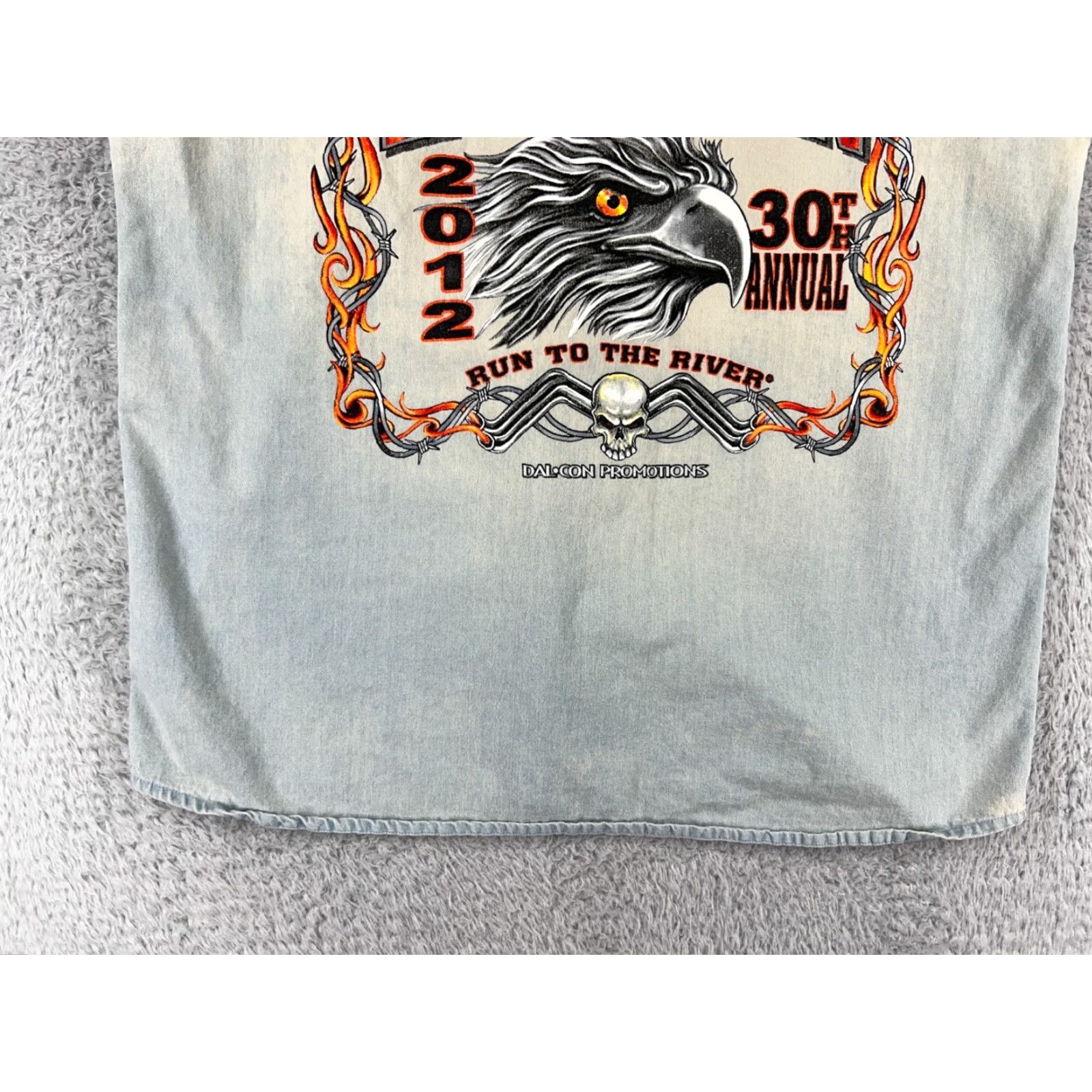 Denime VINTAGE Sports Gallery Vest Men XL Blue Denim Laughlin River Run 2012 Size US XL / EU 56 / 4 - 7 Thumbnail