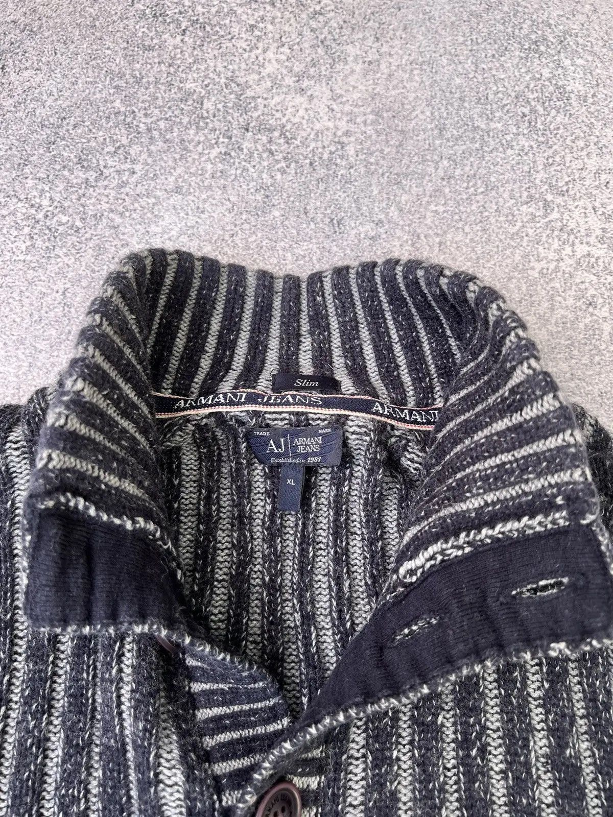 Armani × Vintage Vintage Armani Jeans Ripped Archival Y2k sweater Size US L / EU 52-54 / 3 - 7 Thumbnail