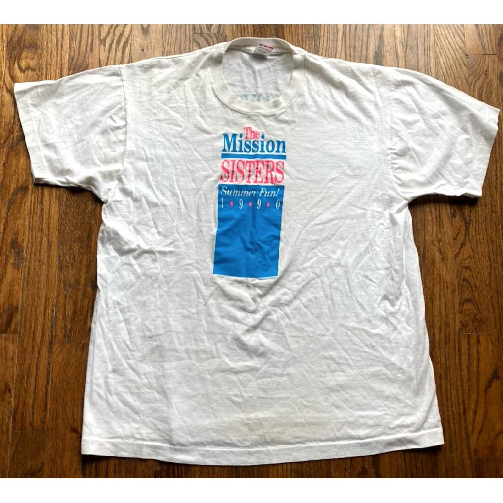 Fruit Of The Loom VINTAGE PRISONER T Shirt Mens XL 1990 White Single Stitch Mission Sisters Size US XL / EU 56 / 4 - 3 Thumbnail
