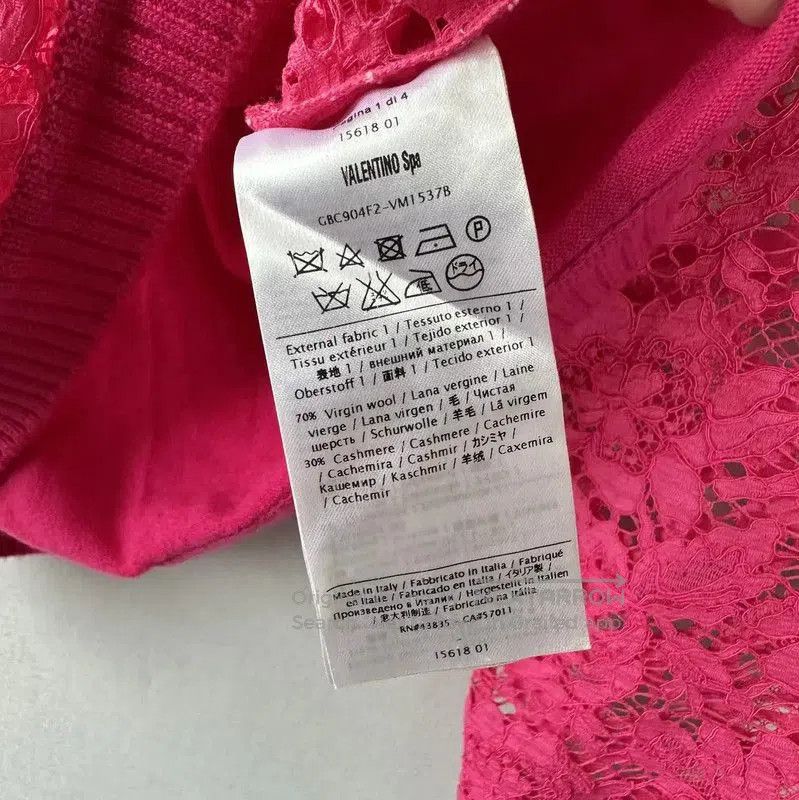 Valentino Valentino Pink Lace Long Sleeve T-Shirt . Size S / US 4 / IT 40 - 5 Thumbnail