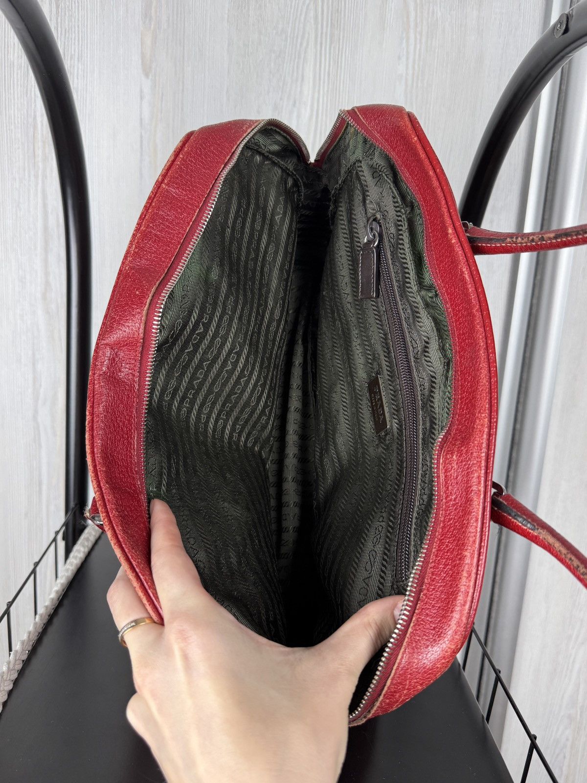 Prada Prada Saffiano Red leather handbag Size ONE SIZE - 16 Thumbnail