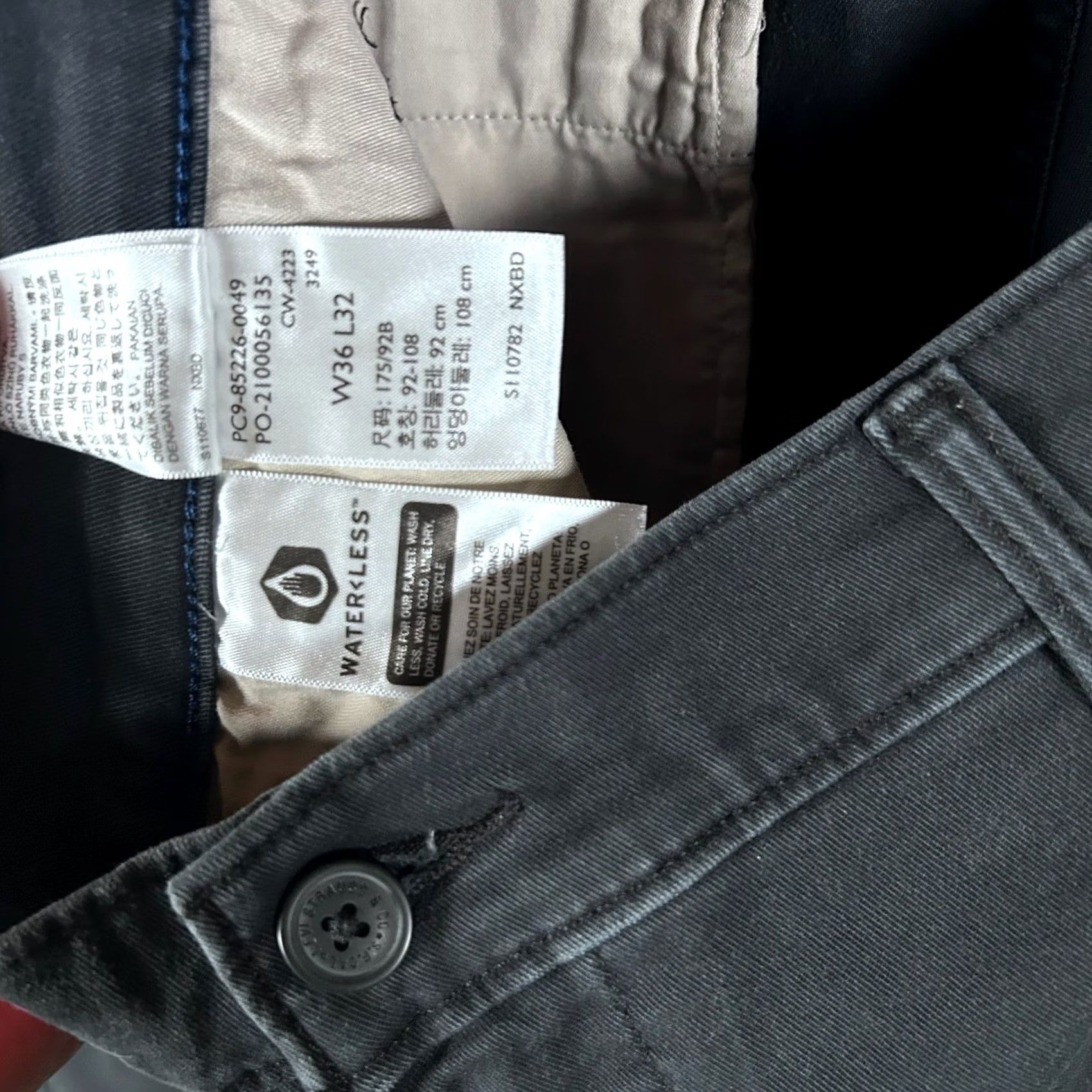Levi's Levi's XX Chino Standard Taper Pants Black 36 Waist 32 Inseam Mens Regular Fit 5-Pocket Denim Cotton Blend Tapered Front Flat Button Zip Vintage: No Size US 36 / EU 52 - 4 Thumbnail