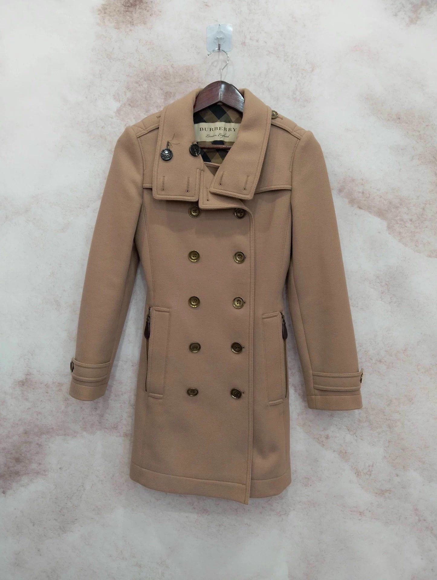 Burberry Burberry Wool Double-Breasted Mid-Length Coat UK6 Size XS / US 0-2 / IT 36-38 - 1 Thumbnail