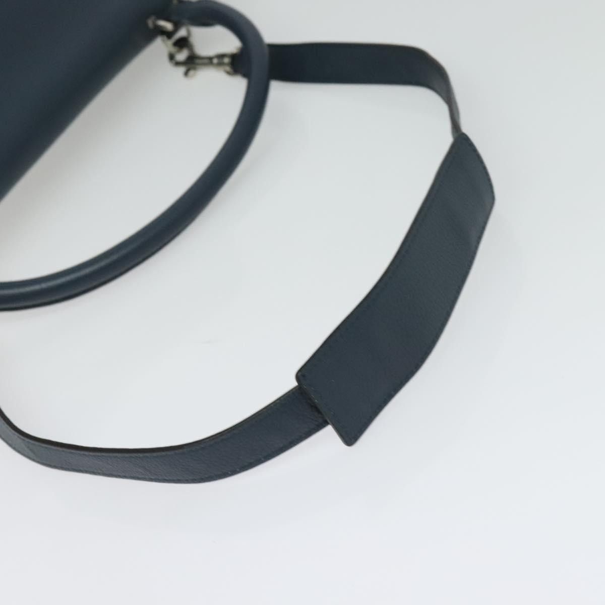 Celine CELINE Trapeze Hand Bag Leather Suede Blue Silver Size ONE SIZE - 9 Thumbnail