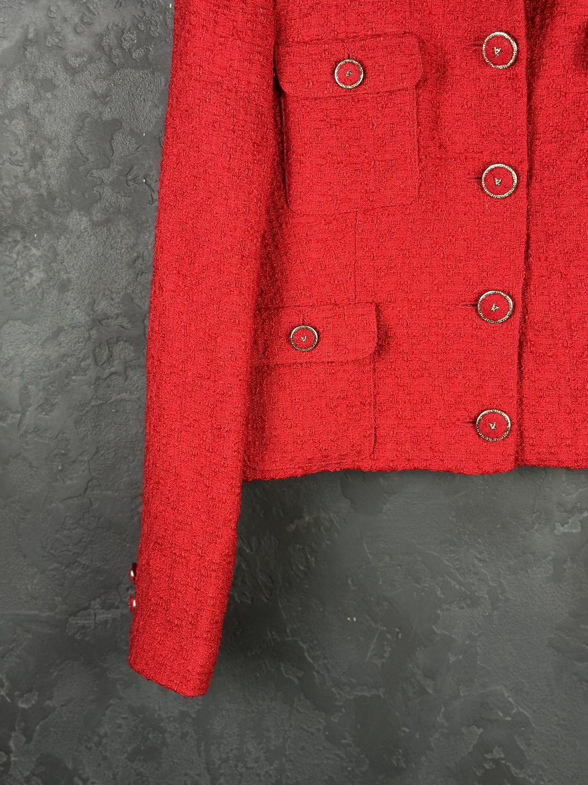 Versace × Vintage Archive!! VERSACE Classic V2 80s Red Skirt Jacket Suit Wool Size M / US 6-8 / IT 42-44 - 6 Thumbnail