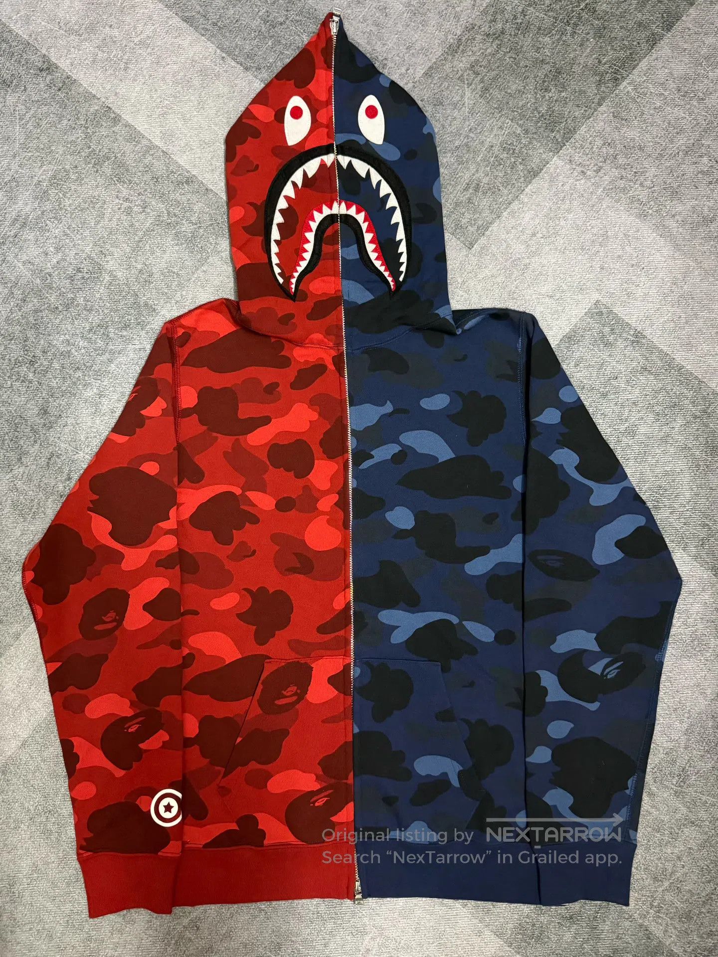 Bape A BATHING APE PATCHWORK SHARK WIDE CREW SWEATSHIRT | Grailed