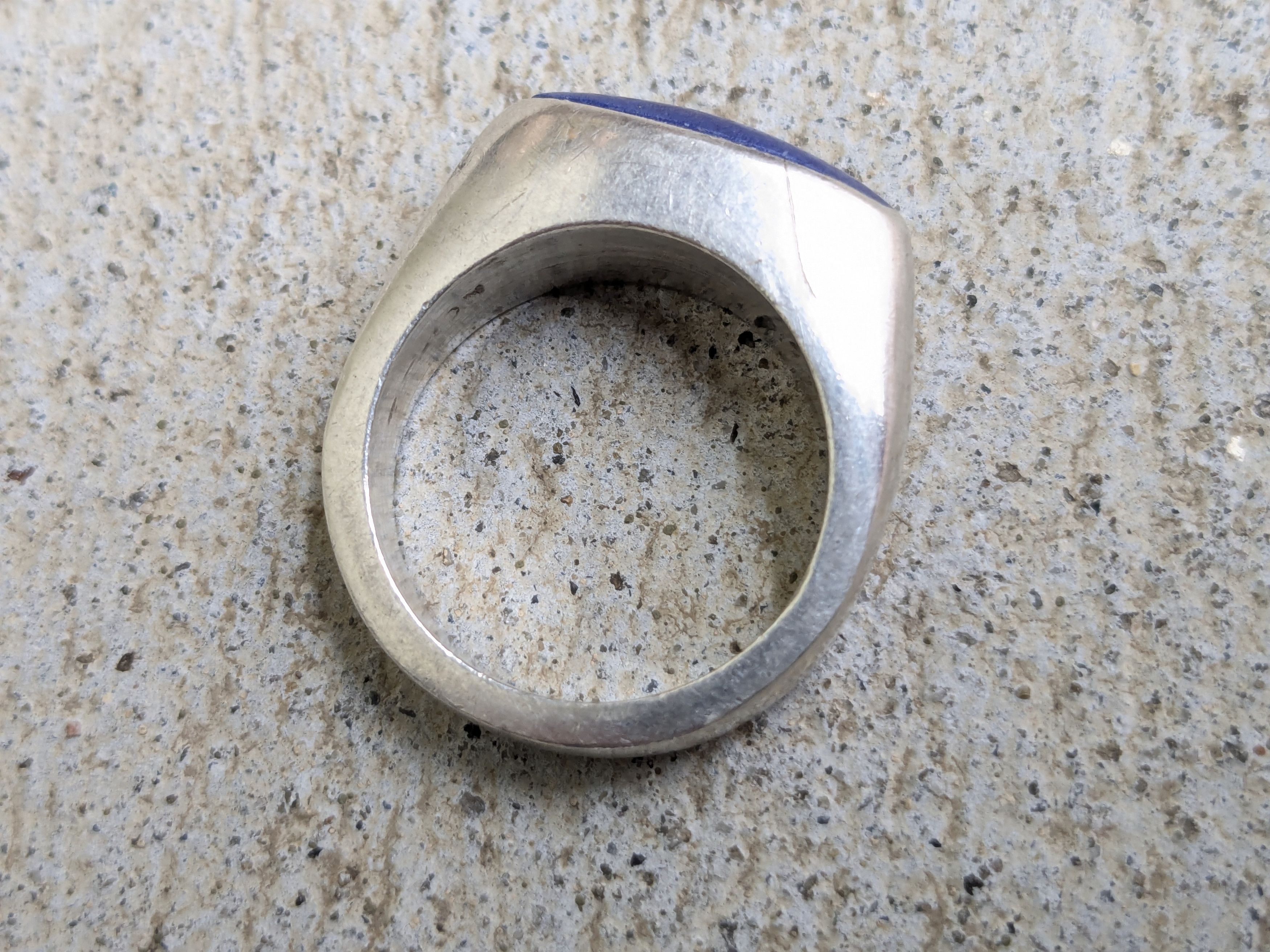 Jewelry Sterling Silver Ring Lapis Lazuli 7.25 Blue Modern Abstract Size ONE SIZE - 4 Thumbnail