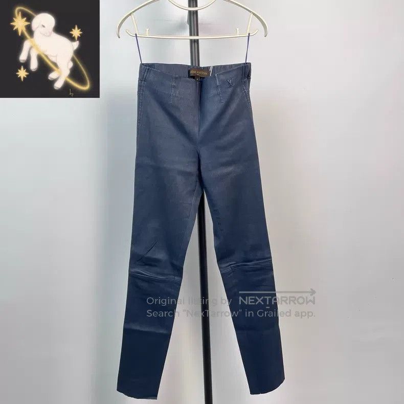 Louis Vuitton Louis Vuitton Slim fit blue sheepskin pants Size US 38 / EU 54 - 1 Thumbnail