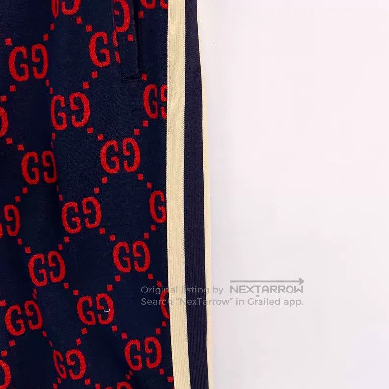 Gucci Gucci Size S Dark blue logo jacquad full printed cotton cas Size 42" / US 20 - 4 Thumbnail